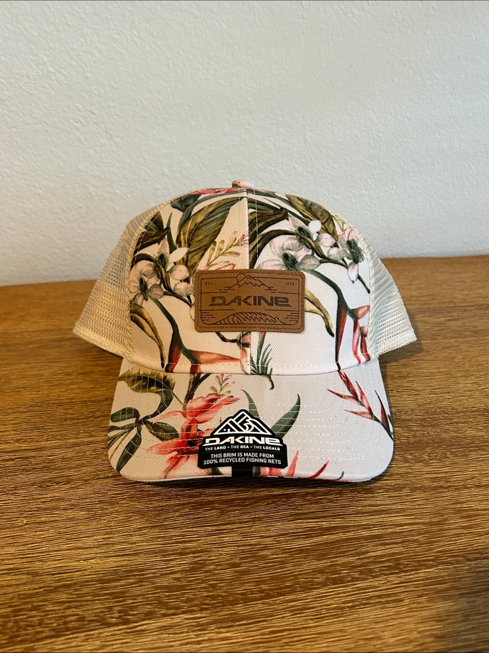 Dakine Floral Mesh Trucker Hat - Cream, Green & Pink